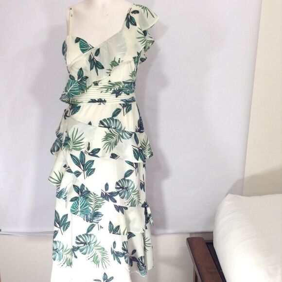 Walter Baker Green Floral Inez Midi Dress New Size Medium - Picture 2 of 8